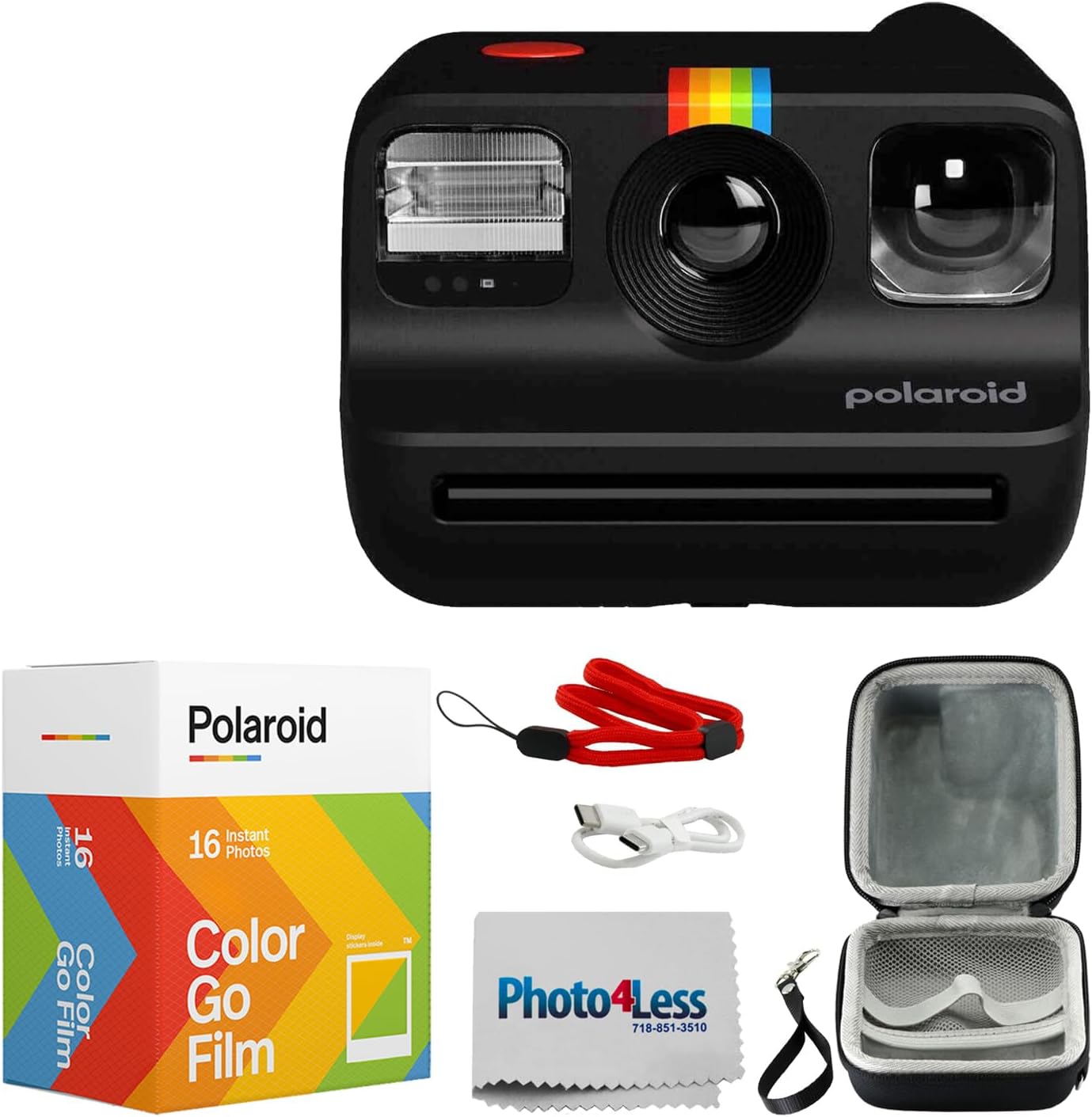 Instant Film Pack - Minikamera na film natychmiastowy (czarna) z